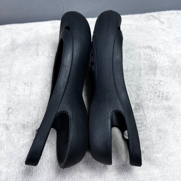 Crocs Jayna Slingback Ballet Flats Black 8 Women Slip On Shoes Flower Charm - Picture 5 of 7